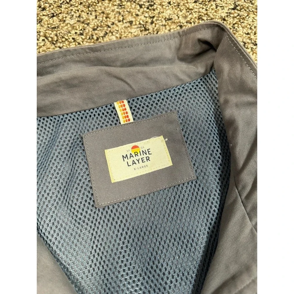 Marine Layer Bomber Jacket Men's XL Blue Lightweight Full Zip Windbreaker Travel
